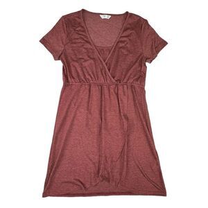 Jersey Knit Casual Faux Wrap Dress Size Medium Short Sleeve